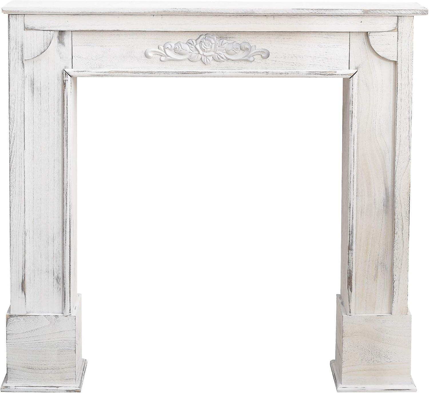 Mobili Rebecca Rebecca Furniture Camino Decoration Grey Wood Fireplace Shabby 100x105x21