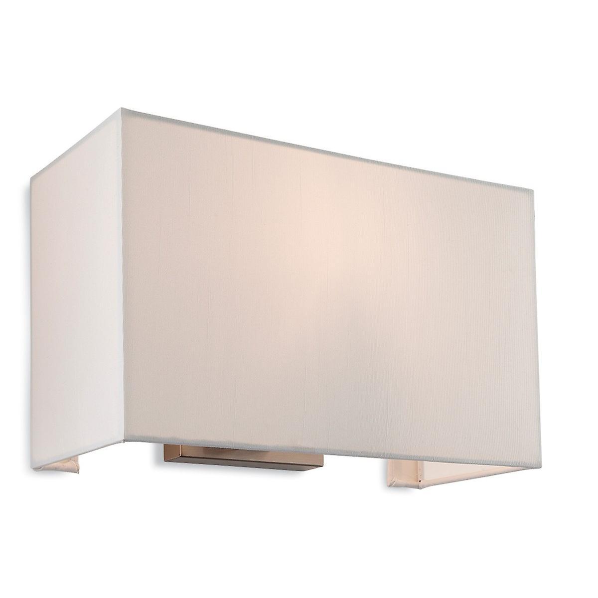 Fargo 1 Light Single Indoor Wall Light Brushed Steel Cream Shade E27