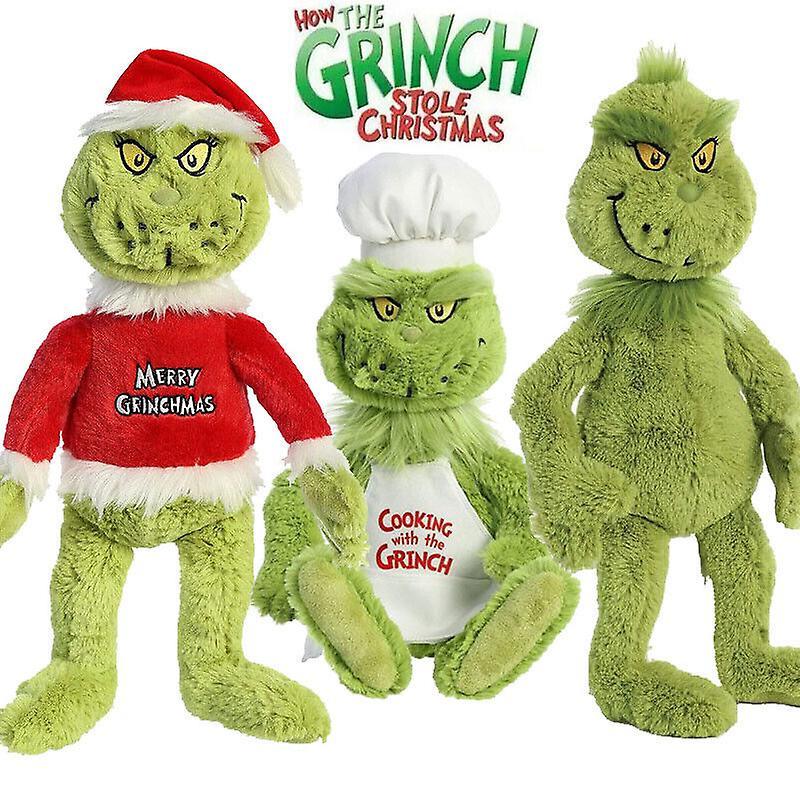 Unbrand 40cm Hot Rare Christmas Grinch Plush Doll Soft Stuffed Toys Xmas Teddy Kids Gift A