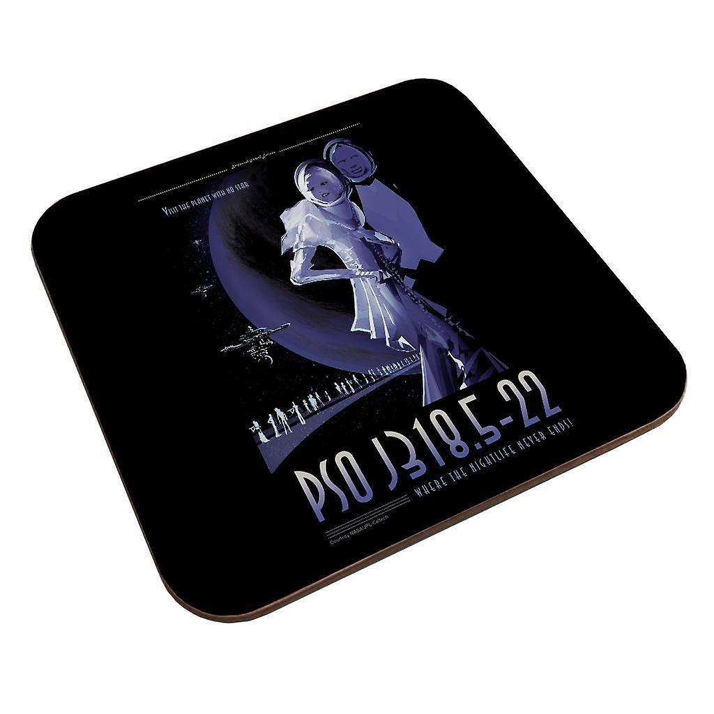 NASA PSO J318 5 22 Interplanetary Travel Poster Coaster Black 9 x 9 cm