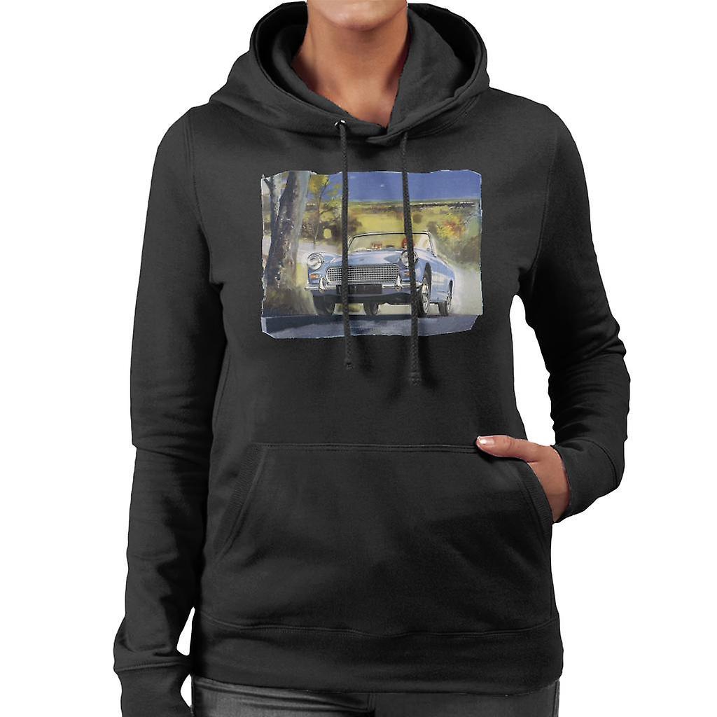 Austin Healey Countryside Background British Motor Heritage Women's Hooded Sweatshirt Black XX-Large