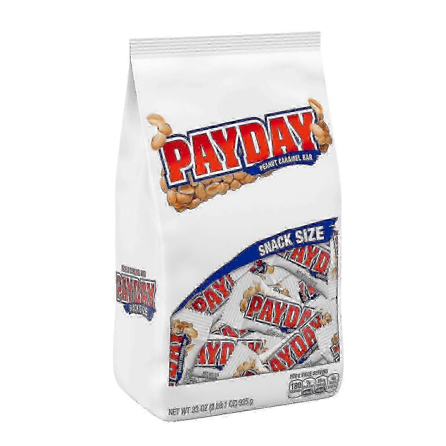 Payday Peanut And Caramel Snack Size Candy Bars, Individually Wrapped, 33 Oz