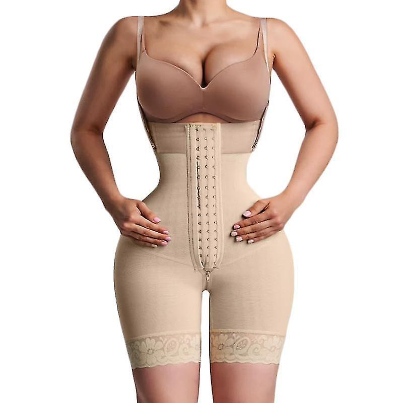 Shapewear Women's Underwear Double High Compression Hourglass Girdle  Waist Trainer Butt Lifter Post-operative Shorts Fajas Colombianas Beige M