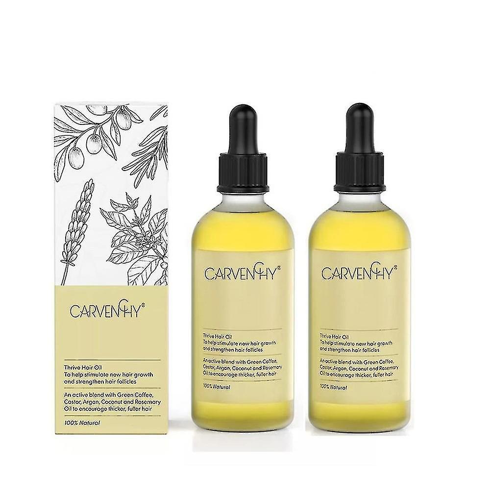 Meet 2x 60ml Carvenchy Natural Hair Growth Oil, Veganic Natural Hair Growth Oil Anti Hair Loss Treatments Nourishing Scalp