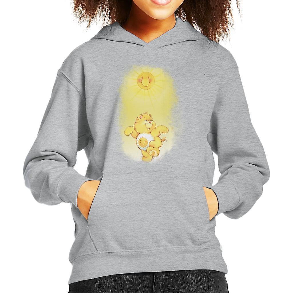 Care Bears Funshine Bear Dancing In The Sun Kid's Hooded Sweatshirt Heather Grey X-Small (3-4 yrs)