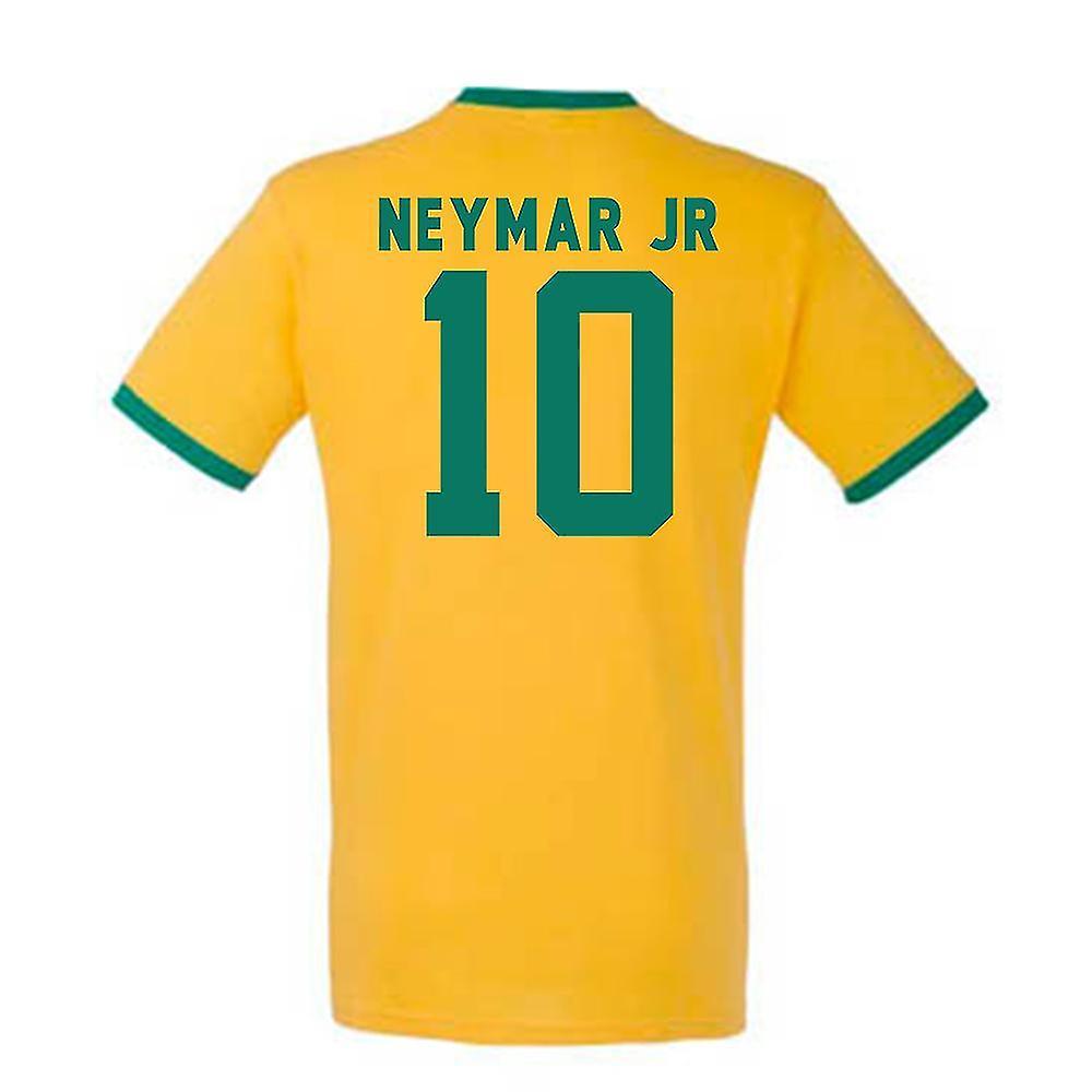 Gildan Neymar Brazil Ringer Tee (yellow) Medium (38-40 inch)