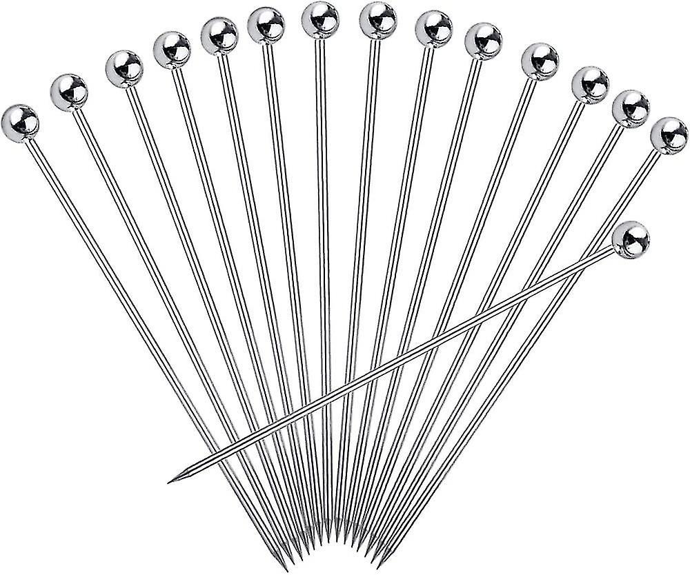 Cocktail Stick 12pcs Cocktail Picks, Upgrade Stainless Steel Martini Picks, Reusable Metal Cocktail Skewers, 4.3 Inches Cocktail Toothpicks For Mar...