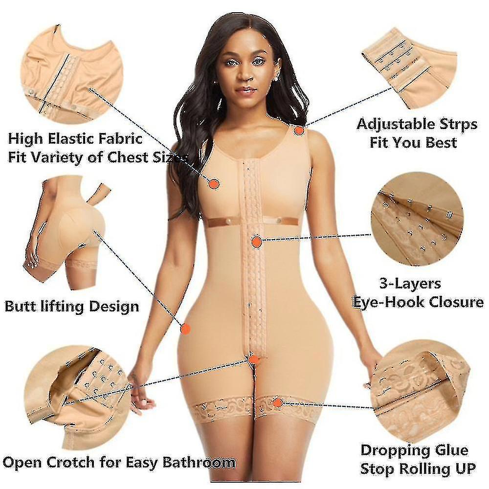 Scaji Colombianas Fajas Body Shapewear Women Waist Trainer Slimming Underwear Push Up beige m