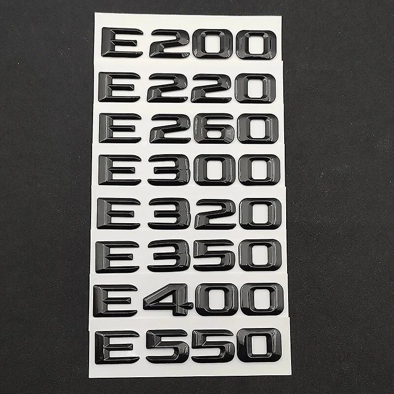 Hikig 3d Abs Car Letters For Mercedes Benz E Class E43 E63 Amg Emblem Logo E200 E220 E250 E300 E320 E350 E400 E450 Sticker Accessories Glossy Black