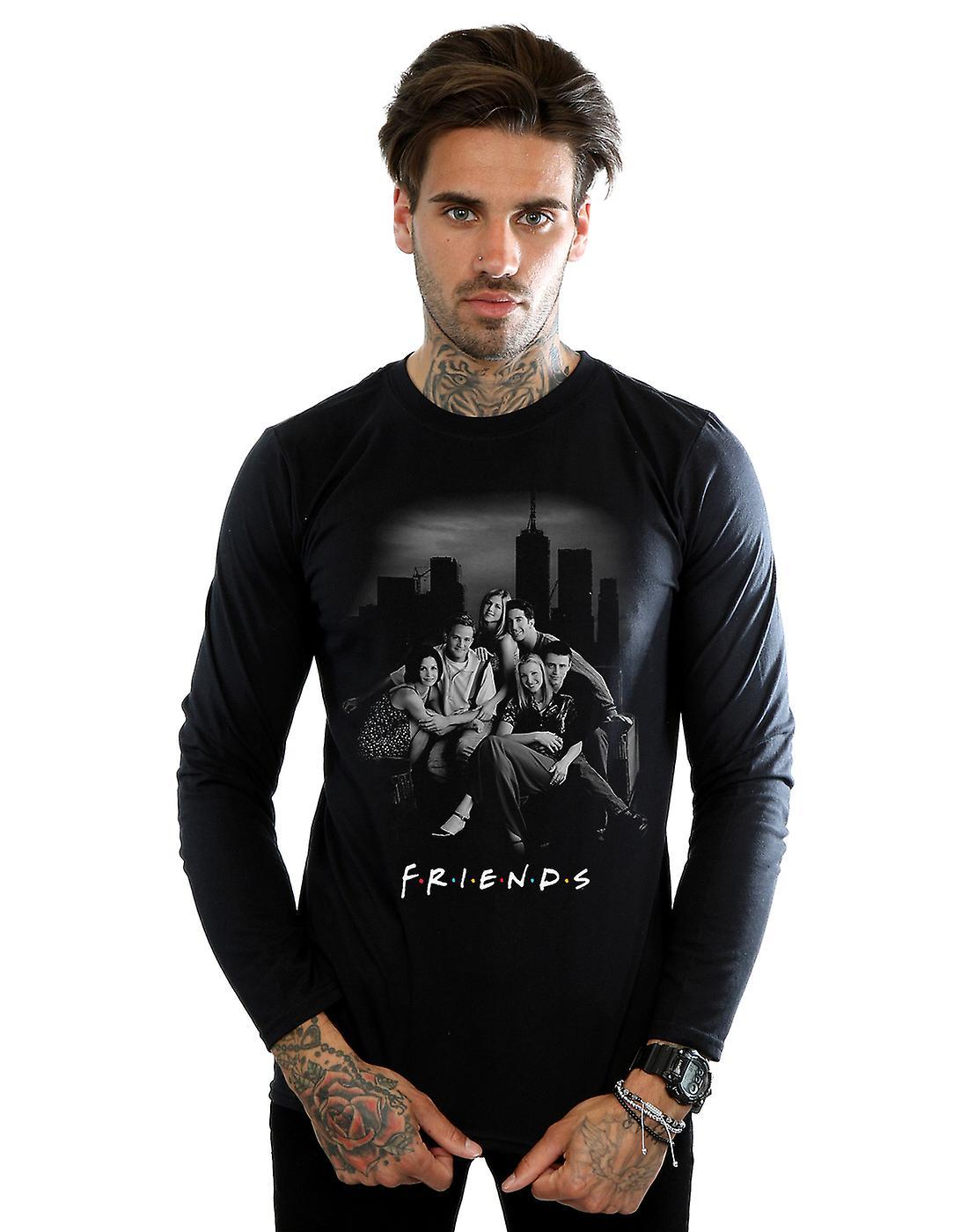 Absolute Cult Friends Men's Group Photo Skyline Long Sleeved T-Shirt Black XX-Large