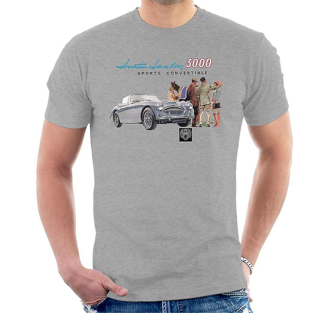 Austin Healey 3000 Sports Convertible British Motor Heritage Men's T-Shirt Heather Grey X-Large