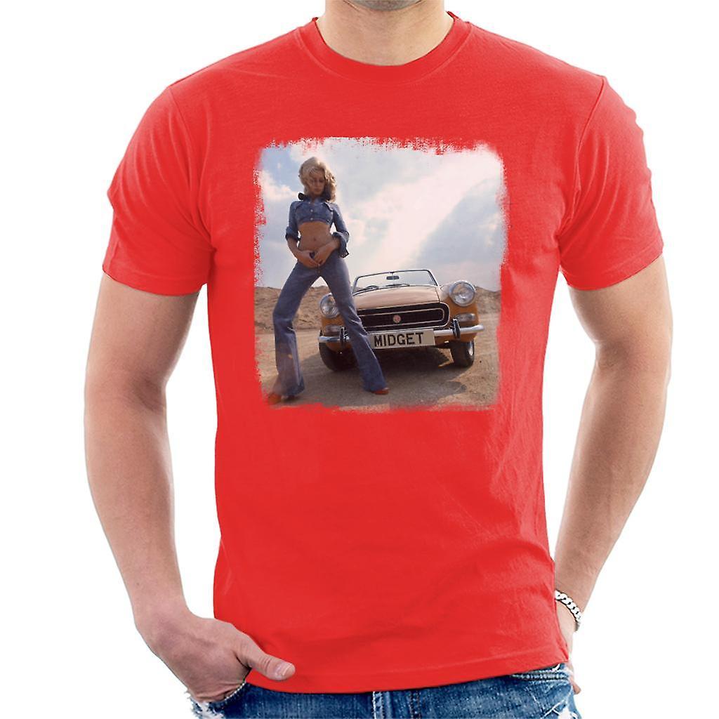 MG Midget British Motor Heritage Men's T-Shirt Red Large