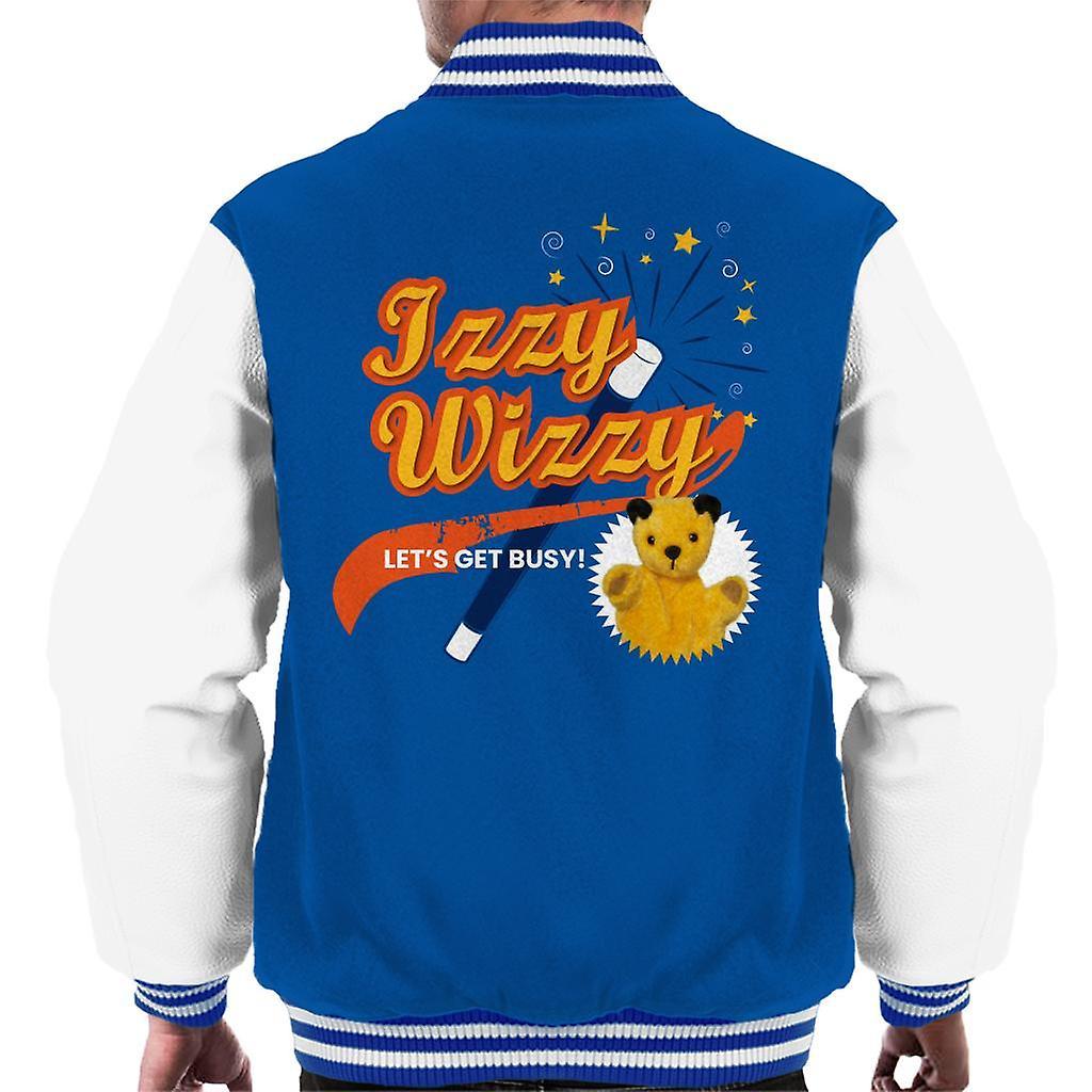 Sooty Magic Wand Izzy Wizzy Let's Get Busy Men's Varsity Jacket Royal/White X-Large