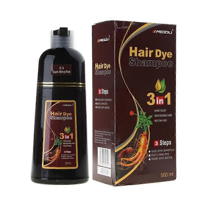 unbrand Hair Color Shampoo Hair Dye Shampoo Colors Hair in Minutes for Women and Men Dark wine red