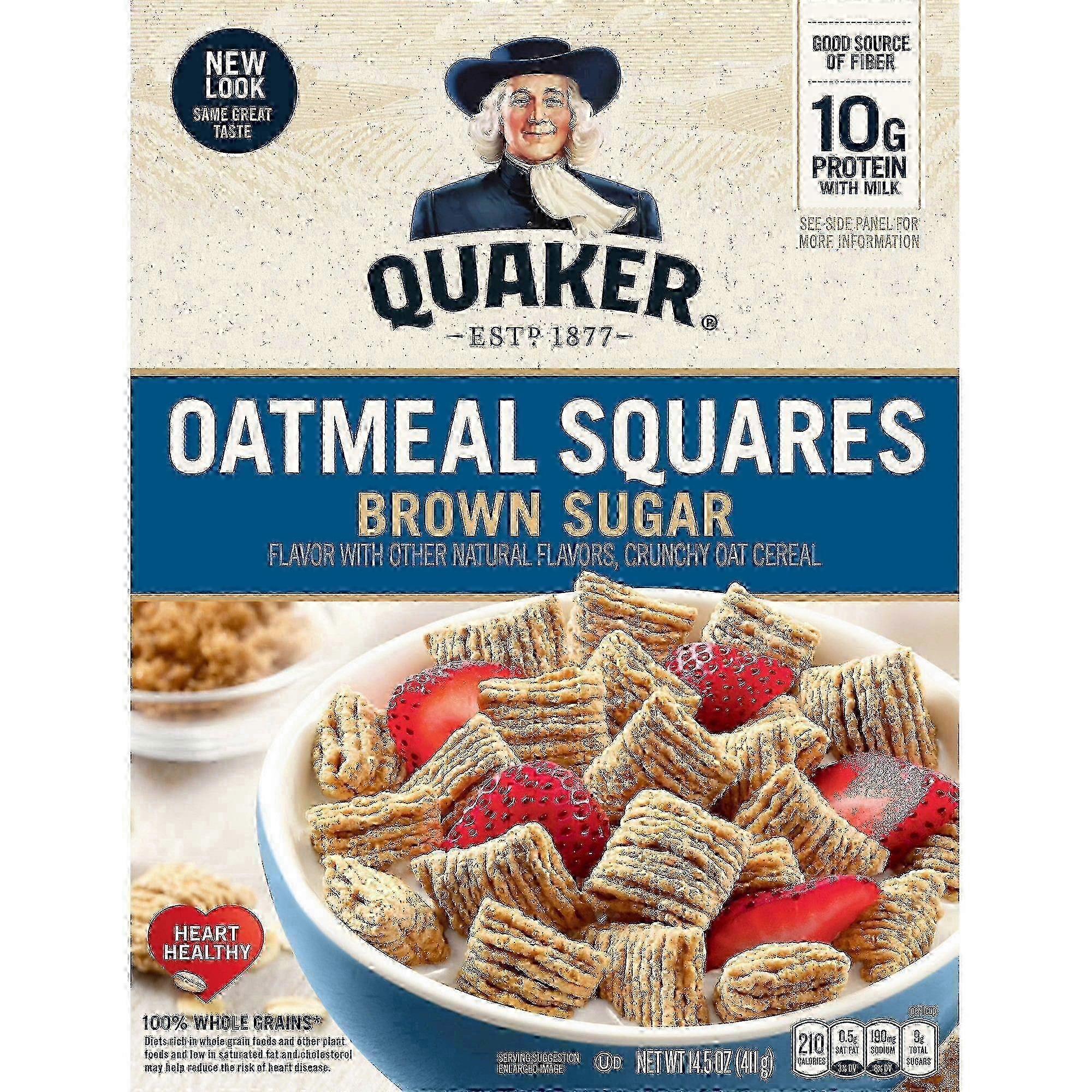 Quaker Oats Oatmeal Squares Brown Sugar Breakfast Cereal, 14.5 Oz