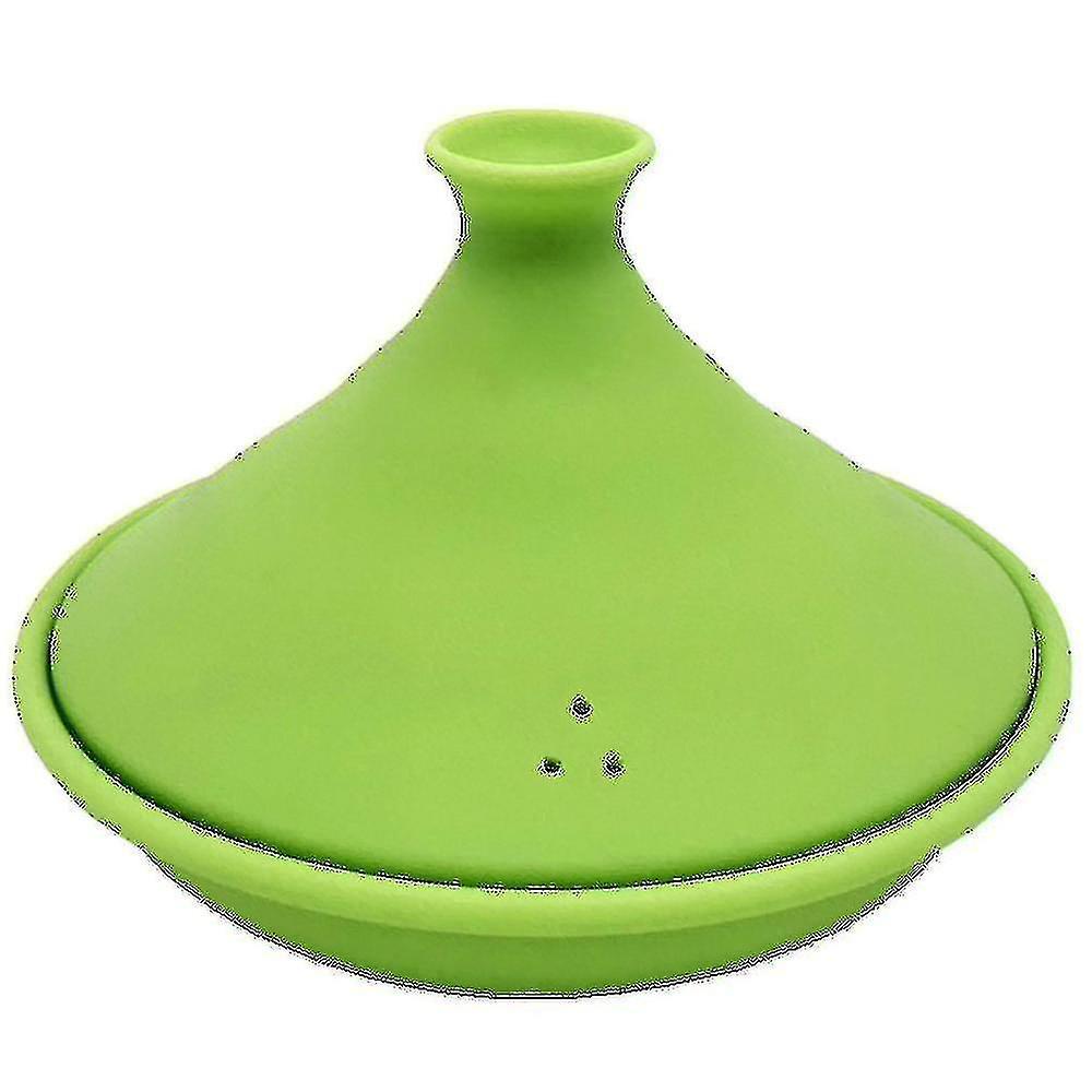 Htclv Tajine Pot Maroko Tagine Untuk Memasak Cor Silikon Dasar Berbentuk Kerucut Tutup Peralatan Masak Microwave Green