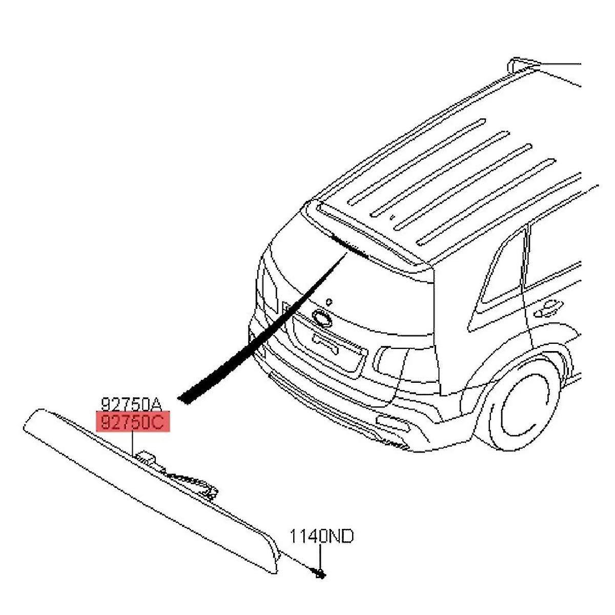 Ddyyhe 92750-2p000 Car 3rd Brake Light High Mount Stop Lamp For Sorento 2009-2014