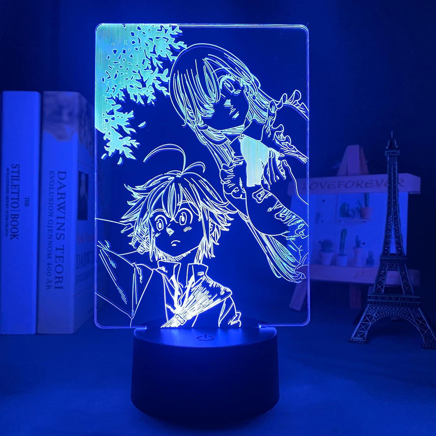 Xcy Led Night Light Anime Seven Deadly Sins for Kids Bedroom Decoration Nightlight Child Birthday Gift Room Decor 3D Lamp Manga