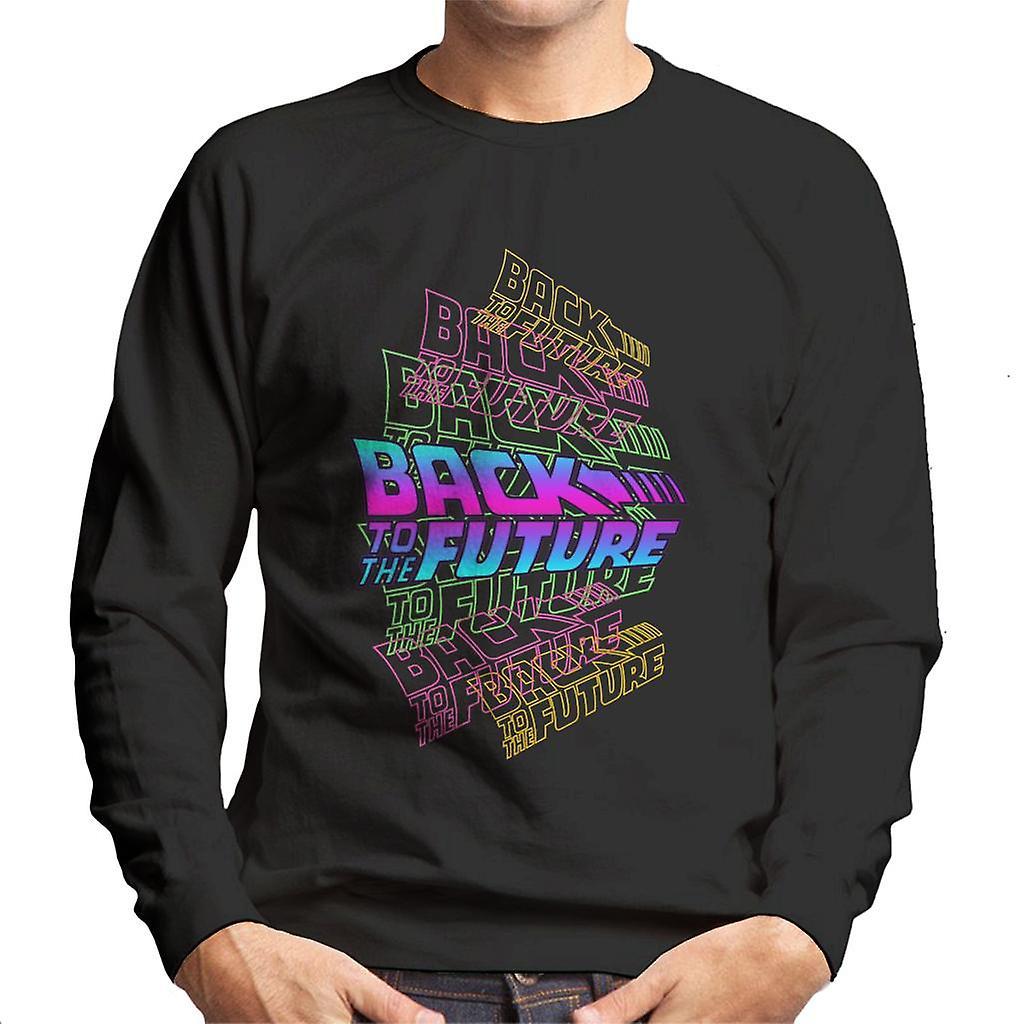 Back to the Future Logo Montage Men's Sweatshirt Black Medium