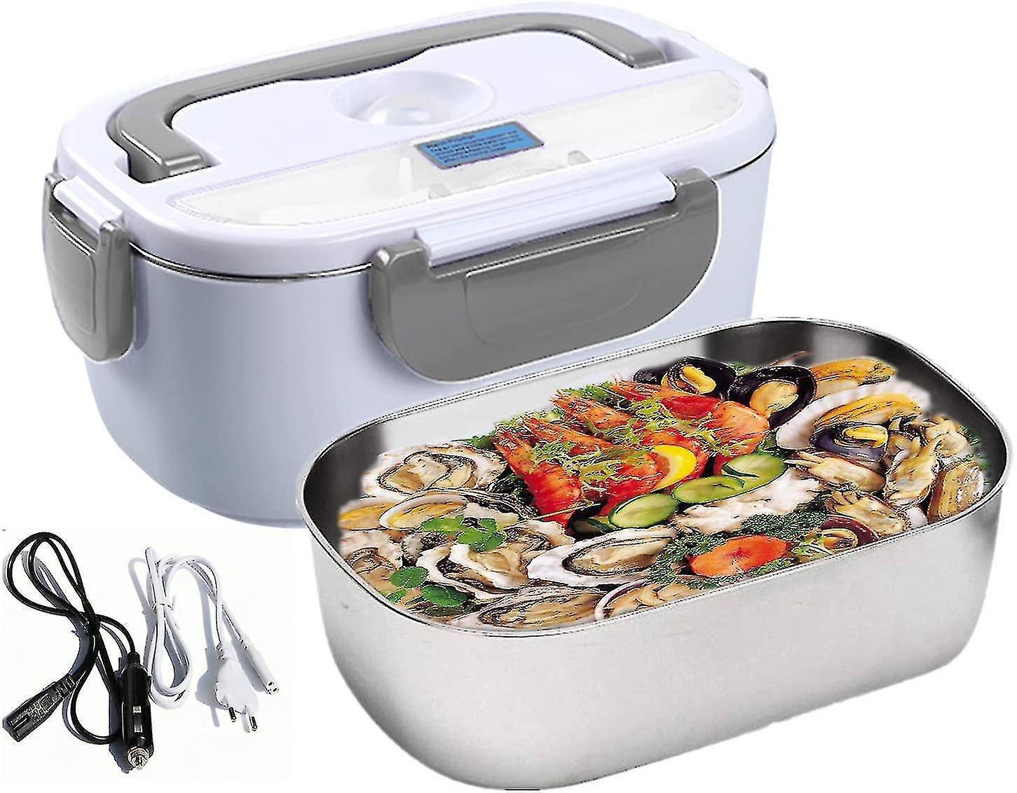 Pigeon Electric Lunch Box 3 In 1 Electric Lunch Box, Suitable For Cars, Trucks And Offices - 12v And 220v Stainless Steel Heated Bowl (grey)