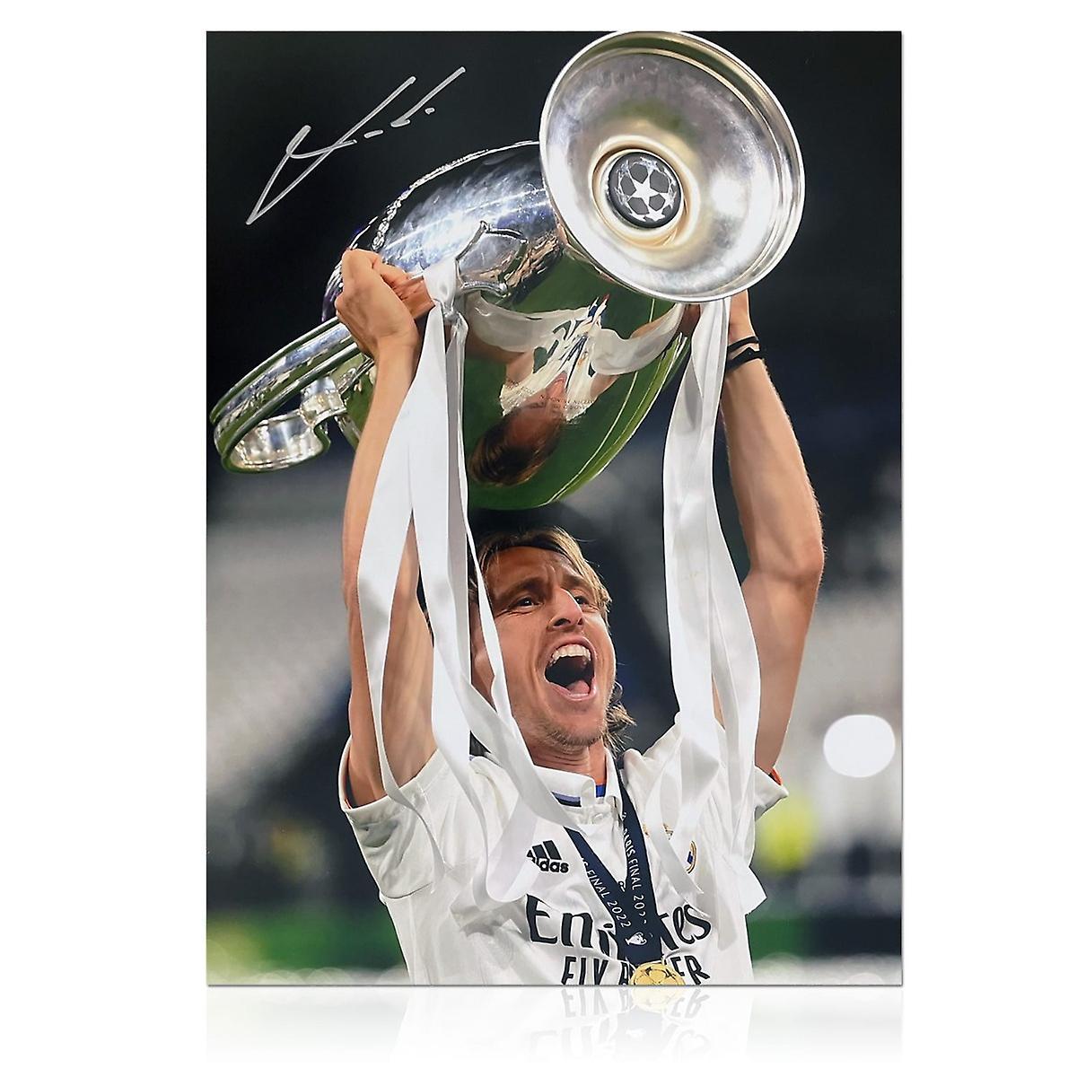 Exclusive Memorabilia Luka Modric Signed Real Madrid Football Photo: Champions League Winner