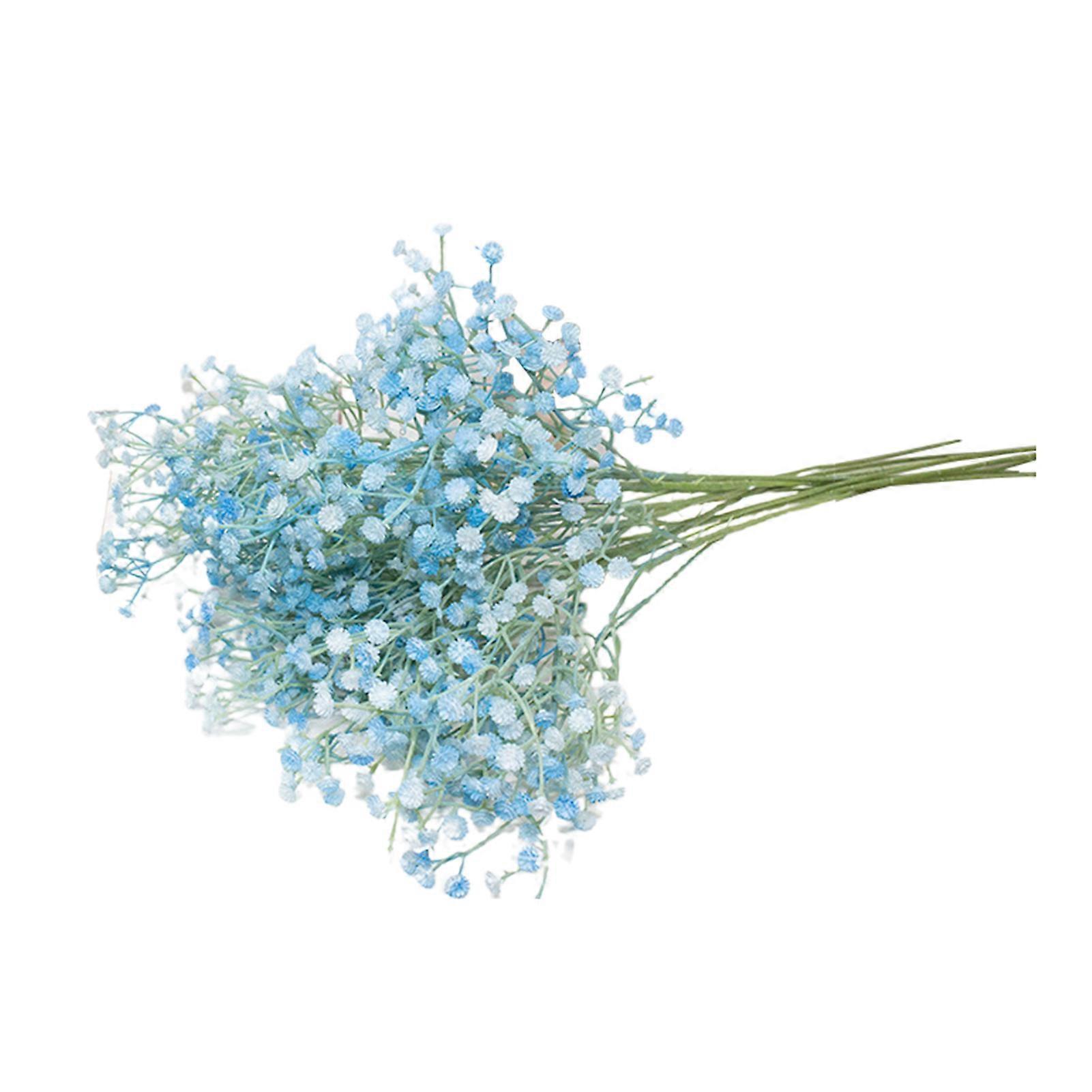 wirlsweal Artificial Flower Real Touch Vivid Plastic Artificial Realistic Gypsophila Flower Bouquets for Living Room Blue