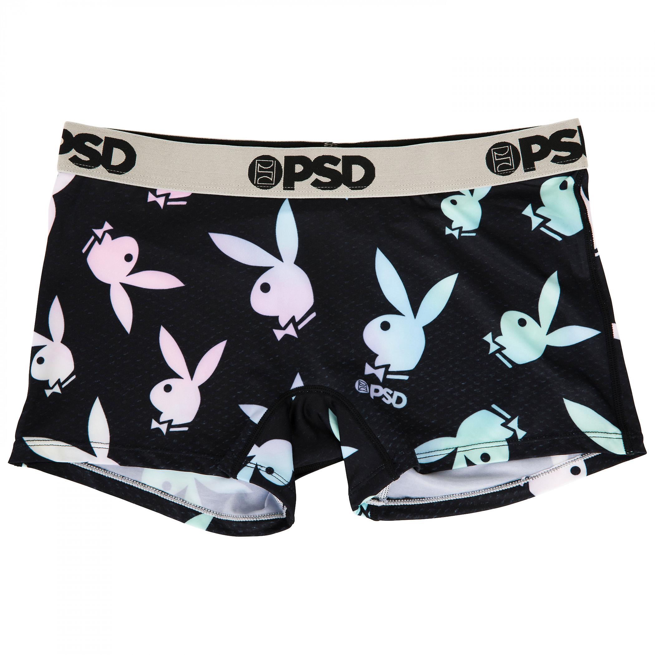 Pop Culture Playboy Pastel Glow PSD Boy Shorts Underwear Black Medium