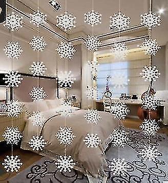 Tianzun 6 Pieces Christmas Ice White Snowflakes Christmas Snowflake String Decorations Ice White Snowflake Charm