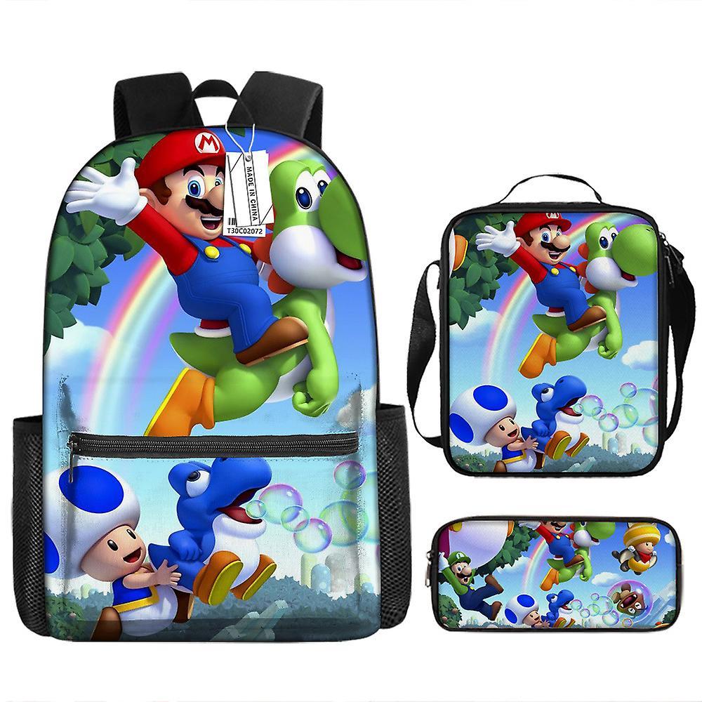 Sszfv Super Mario Mario Children's School Bag Primary And Secondary School School Bag Children's Backpack Cartoon Satchel