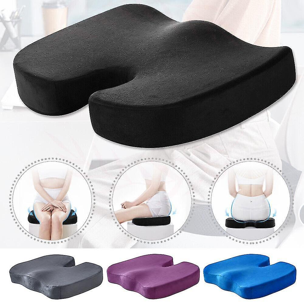 Coccyx Orthopedic Memory Foam Seat Cushion Back Pain Relief Chair Pillow - Snngv Dark Grey