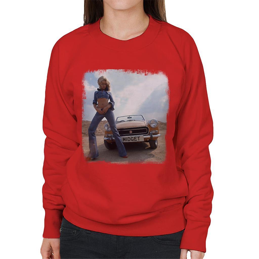 MG Midget British Motor Heritage Women's Sweatshirt Red X-Large