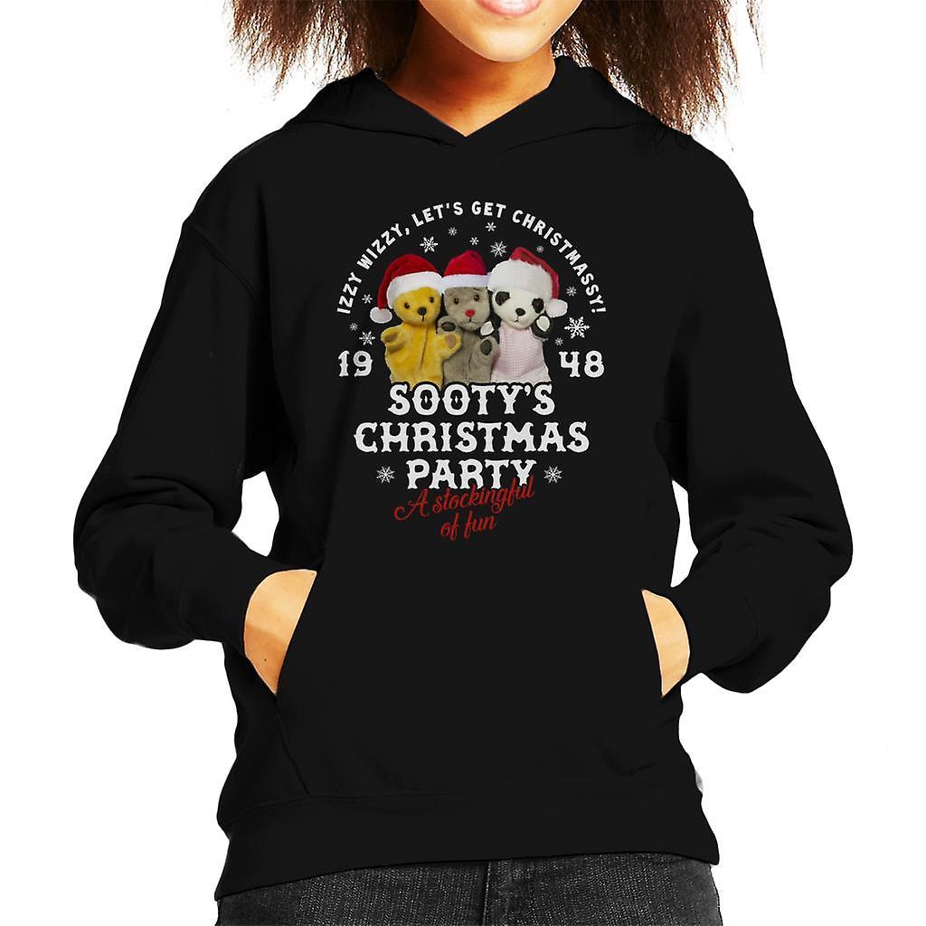 Sooty Christmas A Stockingful Of Fun Kid's Hooded Sweatshirt Black Medium (7-8 yrs)