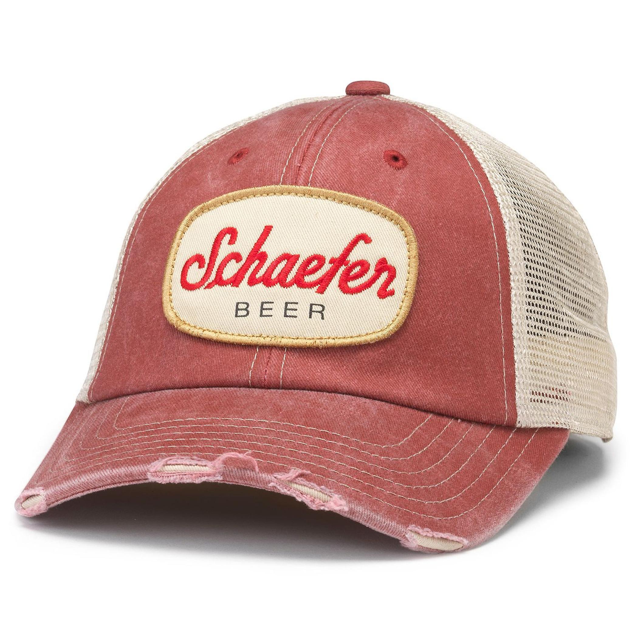 Beers Schaefer Beer Logo Red Colorway Rounded Bill Adjustable Trucker Hat