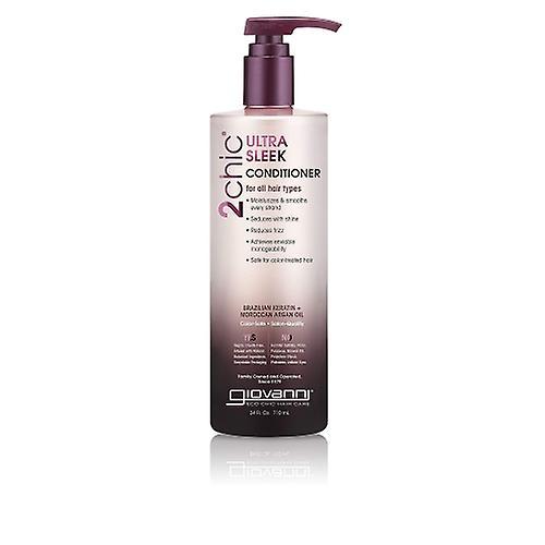 Giovanni Cosmetics 2chic Brazilian Keratin and Argan Oil Ultra-Sleek Conditioner, 24 OZ (Pack of 1)