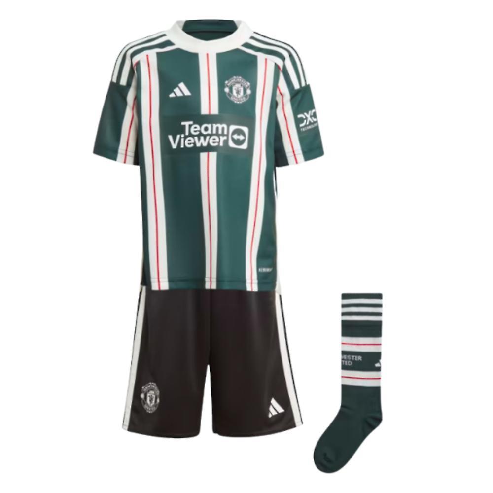 Adidas 2023-2024 Man Utd Away Mini Kit Green 5-6 Years