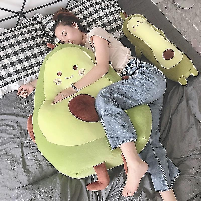 Cute Avocado Plush Toy Cartoon Smile  Avocado Sleeping Pillow Cushion Stuffed Plant Soft Doll Fruit Pillow Baby Toy Gift For Her Banmo About 68cm