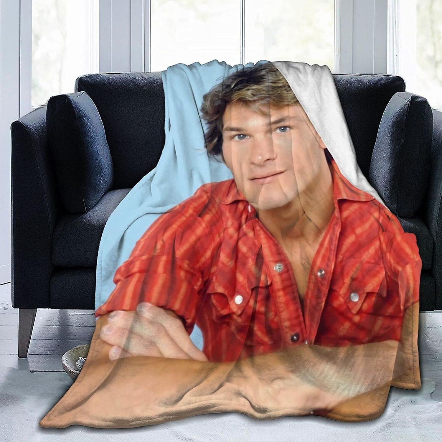 Kerota Throw Blanket Patrick Swayze Soft Flannel Blankets Soft AllSeason Room Decoration Carpets Living Room Sofas for All Seasons 50x40in 125x100cm