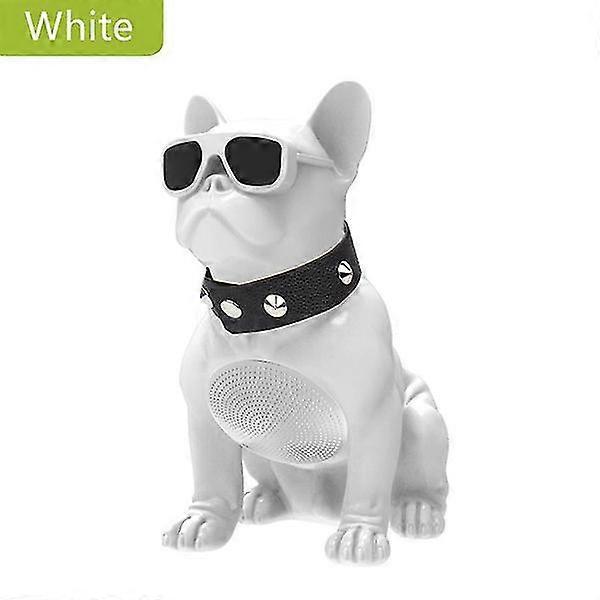 Phwj Wireless Speaker Small Bulldog Bluetooth Speaker Wireless Bluetooth Speaker Outdoor Portable Bass Speaker White