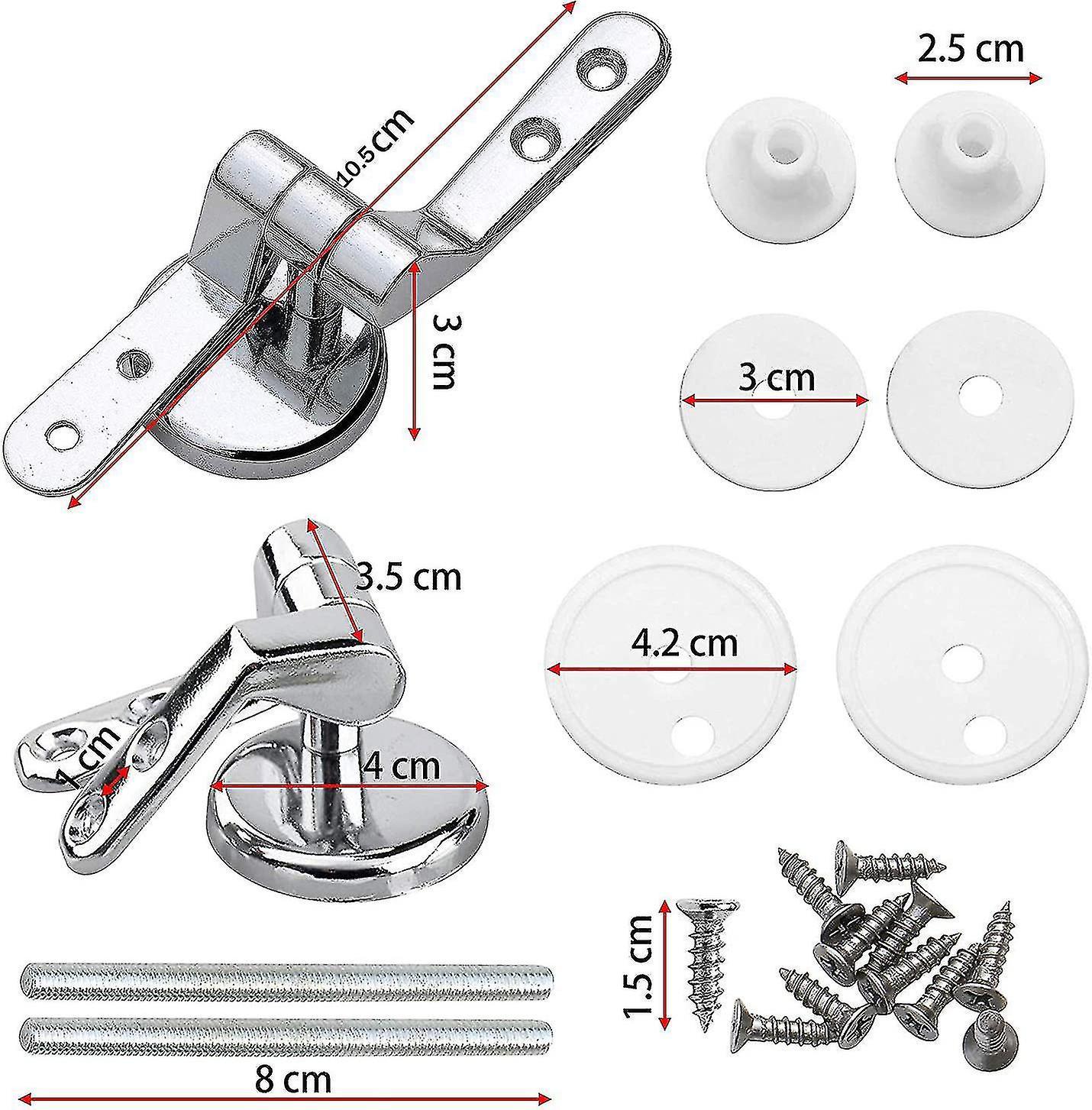 Yijin Toilet Seat Hinge, Set Of 2 Replacement Toilet Seat Hinges With Zinc Alloy Fixings Hy