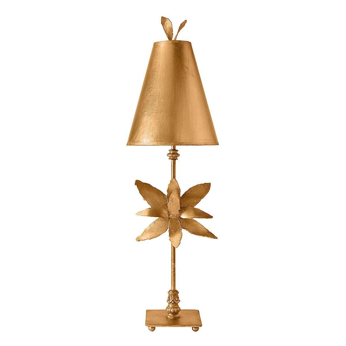 Azalea 1 Light Table Lamp Gold Floral Leaves Design E27