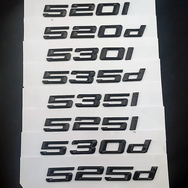 Hikig 3D ABS Logo 530d 530i 520d 520i 535d 535i 540i 525d Emblem Letters Sticker Car Trunk Badge For BMW E39 E60 F10 F11 Accessories Glossy Black