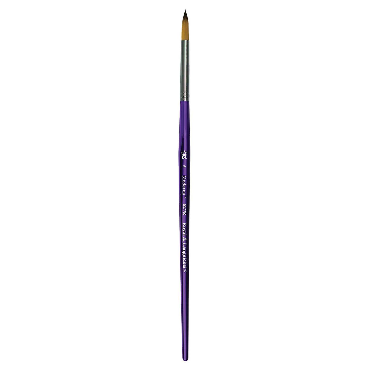 Royal & Langnickel Moderna Series 77 All Media Paint Brushes Purple Handle Round 6