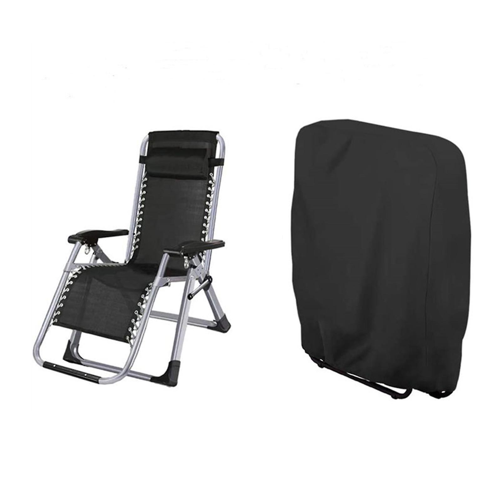 unbrand Outdoor Zero Gravity Folding Chair Cover Waterproof Dustproof Lawn Patio Furniture Covers All Weather Protection Garden Chairs Black