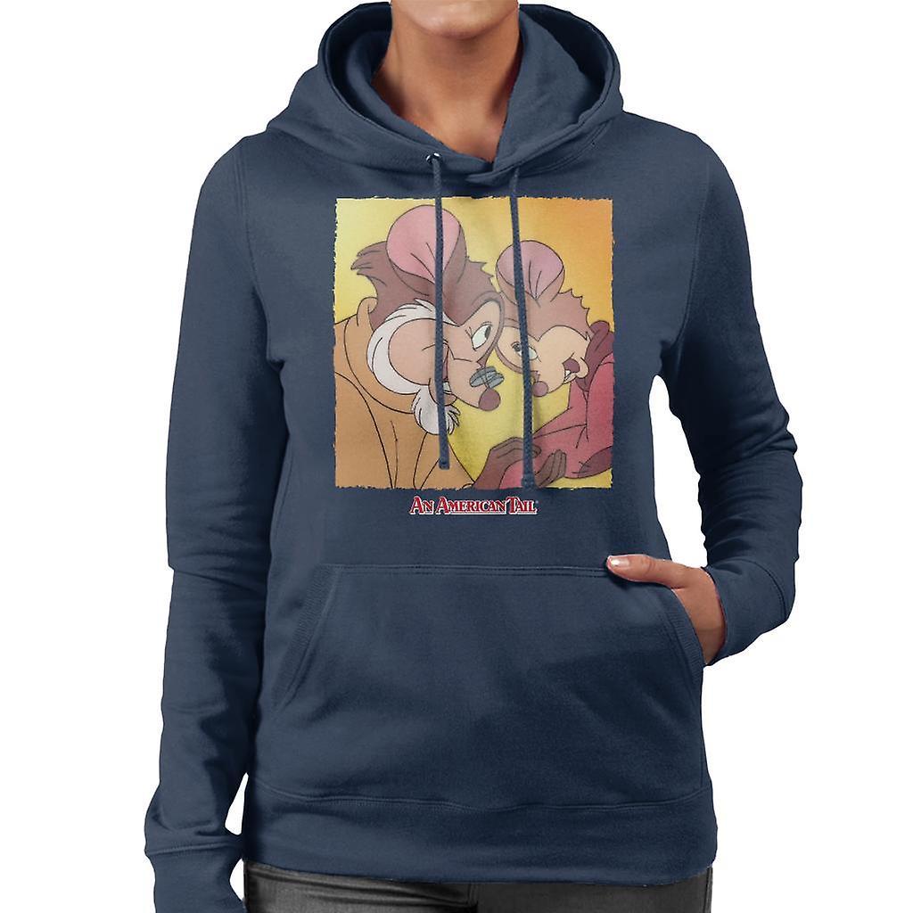 An American Tail Fieval And Papa Mousekewitz Women's Hooded Sweatshirt Navy Blue Medium