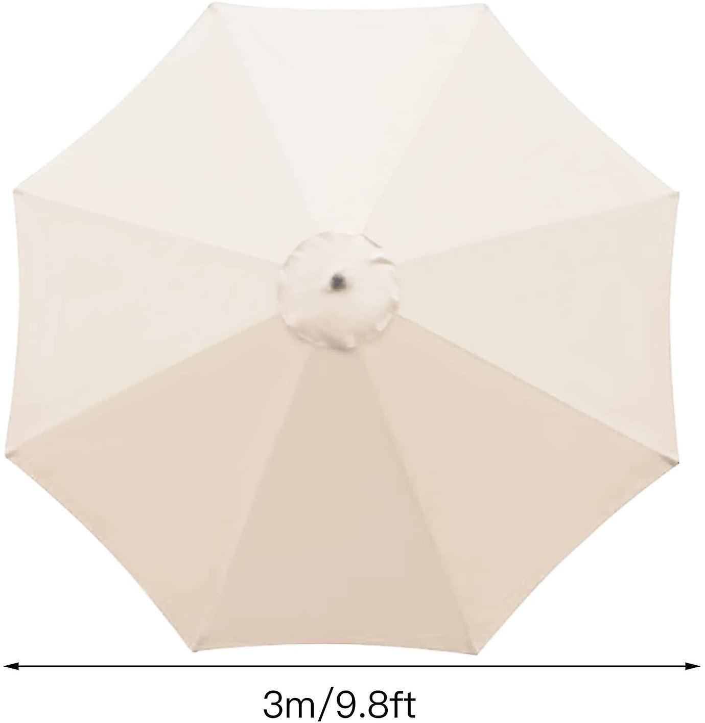 Dawnell Replacement Parasol Cover - 8 Ribs - 3m - Waterproof - Uv Protection - Replacement Fabric - Beige