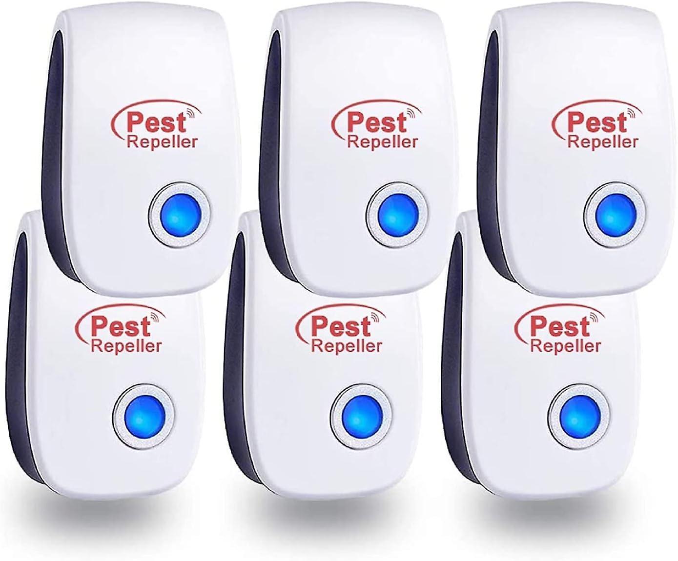 Augro Ultrasonic Insect Rodent Repeller 6 Pack, Indoor Electronic Insect Repeller, Ifor Mosquitoes/cockroaches/mice/spiders/flies