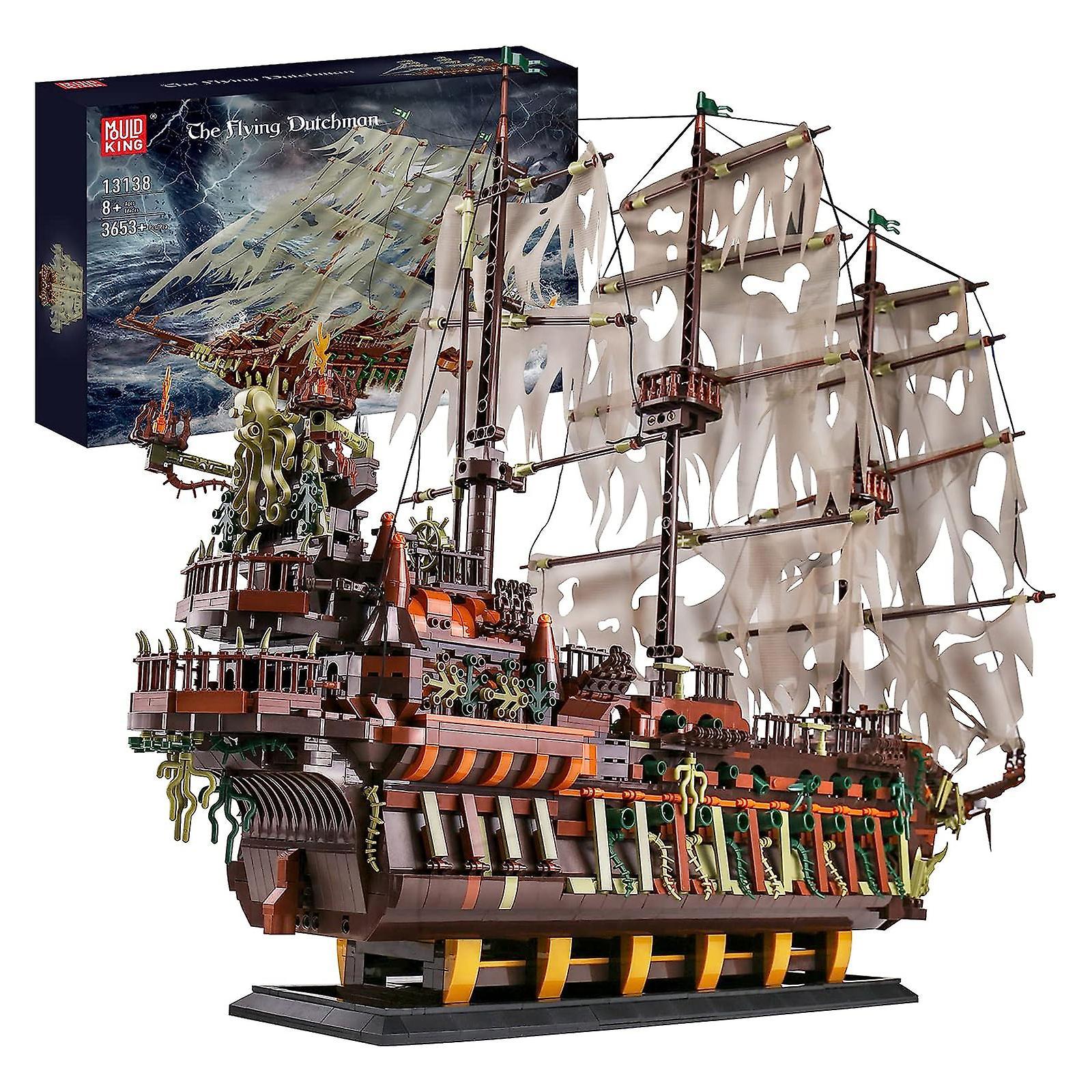 Lanxri Pirates Ship Model Building Blocks Kits, Moc Dutchman Sailboat Model Construction Set To Build, Gift For Kids Age 8+/adult Collections Enthu...