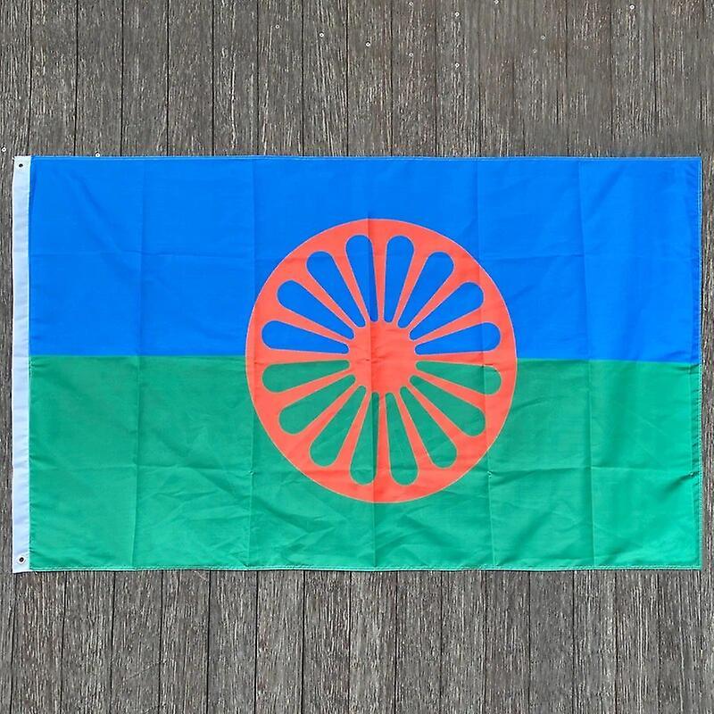 Scitoo custom  flag 90*150cm  Rom Gypsy Flag Of The Romani People Polyester  flag White 60 x 90cm