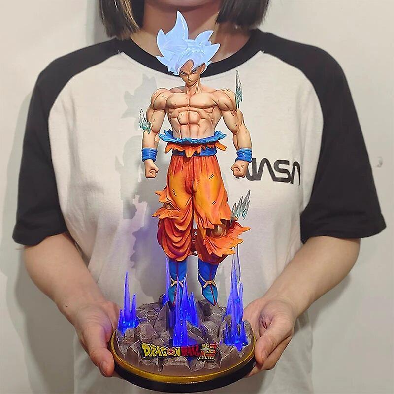 Jiechannel 32cm Anime Dragon Ball Ultra Instinct Goku Figure Gk Figure Large Luminous Pvc Collectible Model Statue Doll Toy Christmas Gift 32cm Gok...