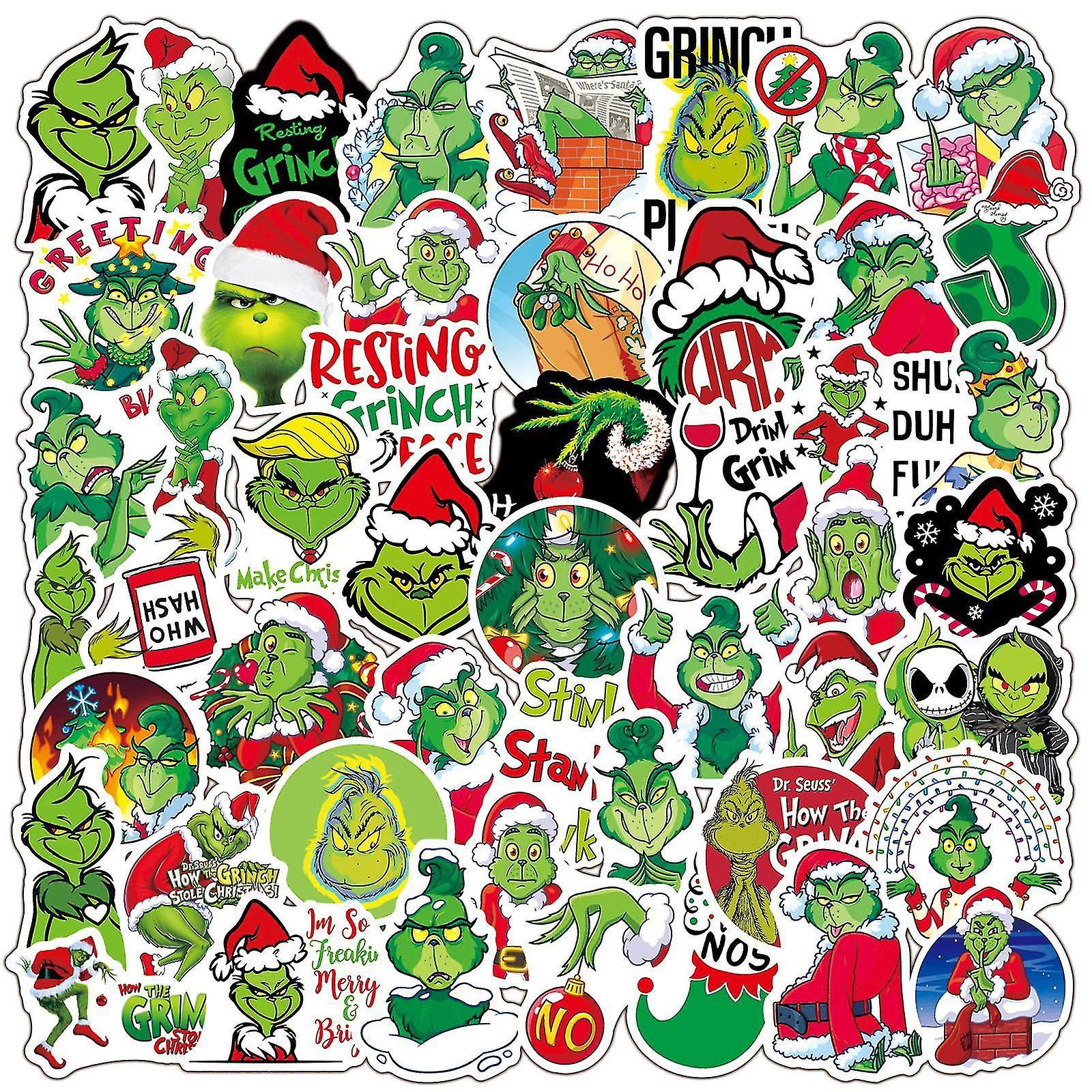 Art Ghyt Grinch Christmas Stickers| 50 Pcs | Vinyl Waterproof Stickers For Laptop,skateboard,water Bottles,computer,phone,guitar,anime Grinch Stick...